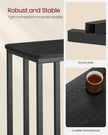Side Table – Steel Frame – Greige and Black – Mobile Design with Easy Assembly