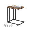 End Table – Metal Frame – Rustic Brown – Rolling Castors, Easy Assembly