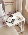 Side Table – Steel Frame – Greige and Black – Mobile Design with Easy Assembly