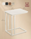Side Table – Steel Frame – Greige and Black – Mobile Design with Easy Assembly