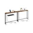 Slim Console Tables – Wood – Rustic Brown and Ink Black – Includes Charging Station and Hooks