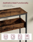 Console Table – Wood – Rustic Brown and Ink Black – 2-Tier Design with Semi-Open Compartments
