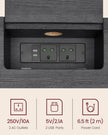 Slim Console Table – Wood – Charcoal Grey and Ink Black – Space-Saving with Charging Station