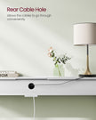 Slim Console Table – Engineered Wood – Snow White – Space-Saving Design with Charging Station and Two Compartments