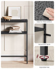 2-Tier Slim Console Table – Engineered Wood – Charcoal Grey & Ink Black – 2 Shelves for Hallway