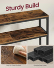 2-Tier Console Table – Wood – Rustic Brown and Ink Black – Slim Design with Shelves