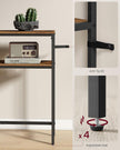 2-Tier Console Table – Wood – Rustic Brown and Ink Black – Slim Design with Shelves