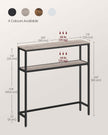 2-Tier Slim Console Table – MDF – Heather Greige and Ink Black – Hallway Table with 2 Shelves