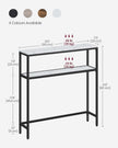 Console Table – Marble – White and Ink Black – 2-Tier Design with Shelves