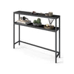 Console Table – Wood – Charcoal Grey and Ink Black – 2-Tier Design with 2 Shelves