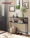 Console Table – Wood – Charcoal Grey and Ink Black – 2-Tier Design with 2 Shelves