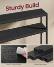 Console Table – Wood – Charcoal Grey and Ink Black – 2-Tier Design with 2 Shelves