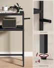 Console Table – Wood – Charcoal Grey and Ink Black – 2-Tier Design with 2 Shelves