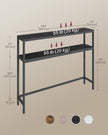 Console Table – Wood – Charcoal Grey and Ink Black – 2-Tier Design with 2 Shelves
