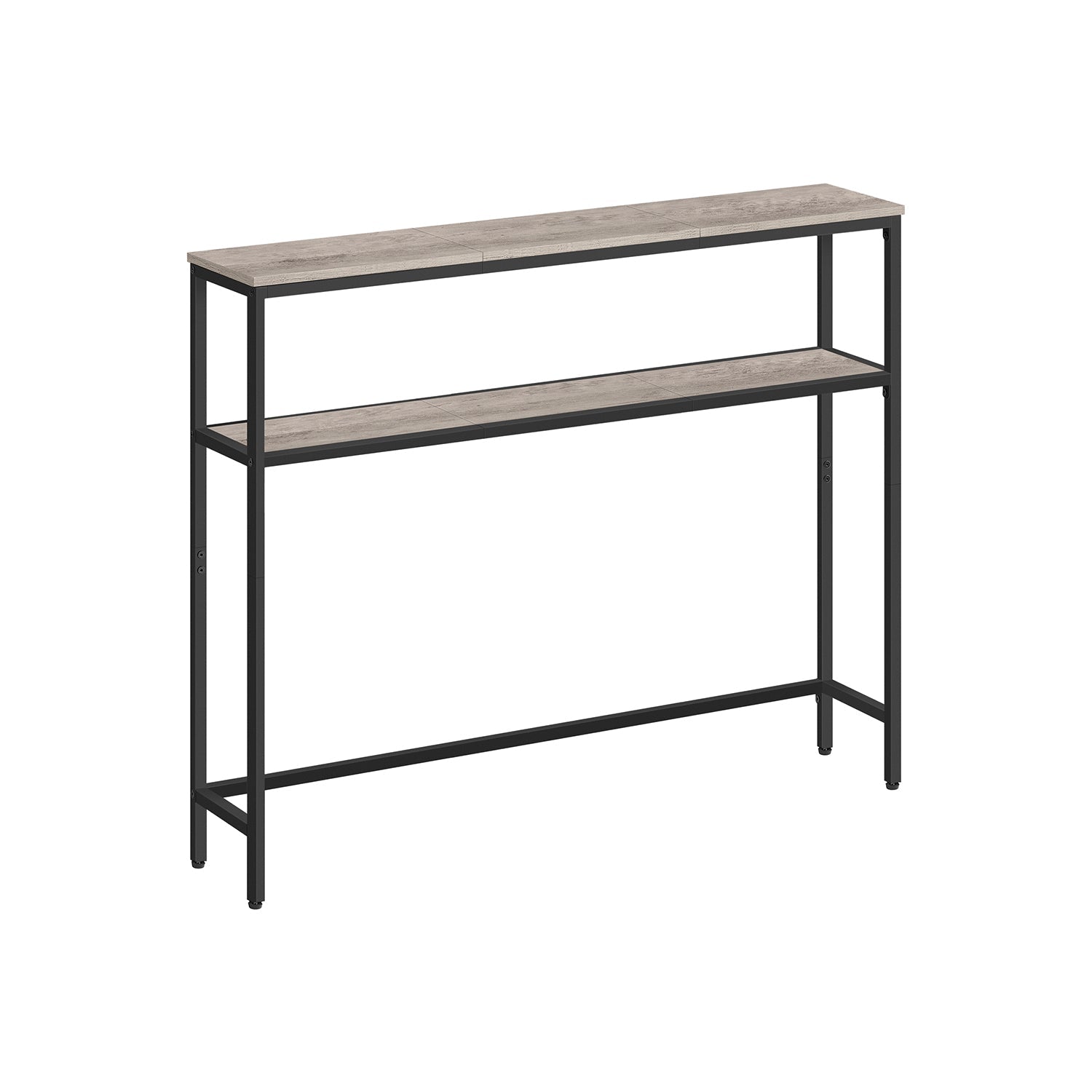 Console Table – Engineered Wood – Heather Greige and Ink Black – 2-Tier Design