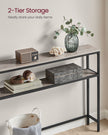 Console Table – Engineered Wood – Heather Greige and Ink Black – 2-Tier Design