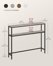 Console Table – Engineered Wood – Heather Greige and Ink Black – 2-Tier Design