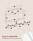 Console Table – Wood – Rustic Walnut – 3 Drawers with Open Shelf