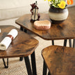 Set of 3 Nesting Coffee Tables – Steel Frame – Rustic Brown and Black – Sturdy and Easy Assembly