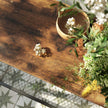 Console Table – Iron – Rustic Brown – Narrow Design with 2 Mesh Shelves