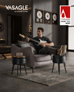 Storage Ottoman – Synthetic Leather – Ink Black – Mid-Century Modern Design with Steel Legs