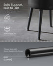 Storage Ottoman – Synthetic Leather – Ink Black – Mid-Century Modern Design with Steel Legs
