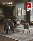 Storage Ottoman – Synthetic Leather – Round – Mid-Century Modern Design with Steel Legs, Max Load 150 kg