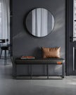 Ottoman Bench – Synthetic Leather – Ink Black – Max Load 300 kg, Mid-Century Modern