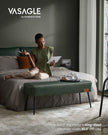 Ottoman Bench – Synthetic Leather – Forest Green – Mid-Century Modern Design, Load Capacity 300 kg