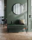 Ottoman Bench – Synthetic Leather – Forest Green – Mid-Century Modern Design, Load Capacity 300 kg