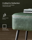 Ottoman Bench – Synthetic Leather – Forest Green – Mid-Century Modern Design, Load Capacity 300 kg