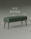 Ottoman Bench – Synthetic Leather – Forest Green – Mid-Century Modern Design, Load Capacity 300 kg