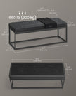 Ottoman Bench – Fabric – Ink Black – Stylish End of Bed Seating
