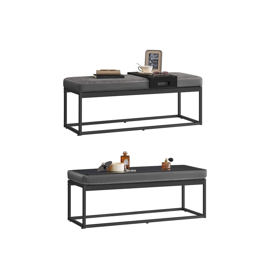 Ottoman Bench – Fabric – Dove Grey – Stylish End of Bed Seating