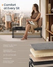 Ottoman Bench – Fabric – Dove Grey – Stylish End of Bed Seating