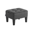 Ottoman Footstool – Linen-Look Fabric – Slate Grey and Ink Black – Thick Cushion, 150 kg Weight Capacity