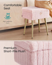 Vanity Stool – Wood and Metal – Slate Grey – Storage with Adjustable Feet