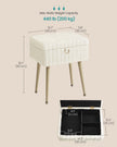 Vanity Stool – Wood and Metal – Slate Grey – Storage with Adjustable Feet