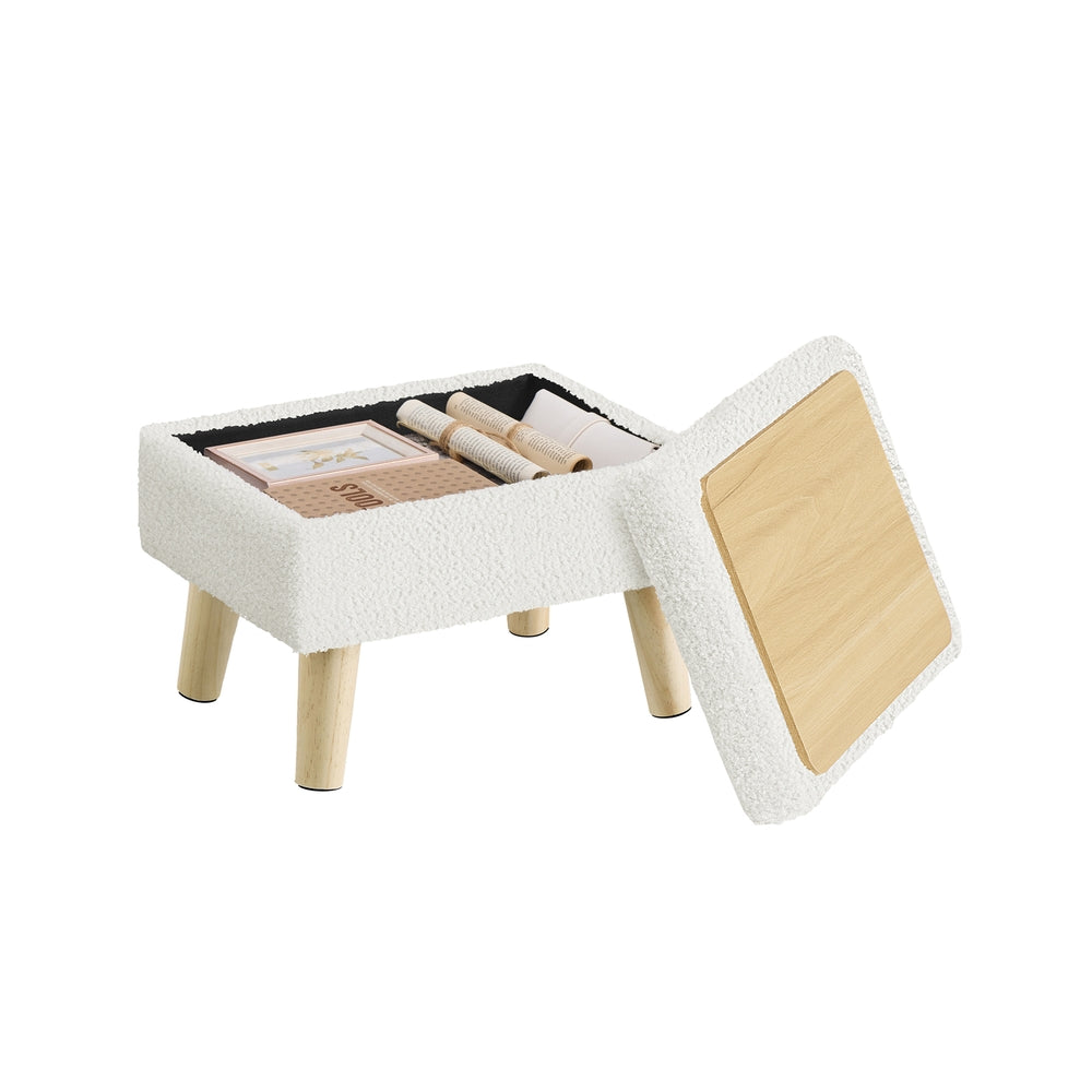 Storage Ottoman - 30L - Rubberwood, Foam, MDF - Padded Seat - Max Load 330 lb