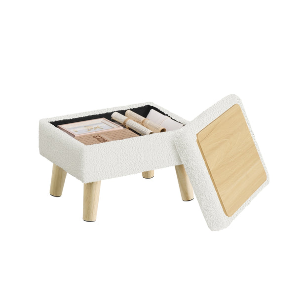 Storage Ottoman - 30L - Rubberwood, Foam, MDF - Padded Seat - Max Load 330 lb