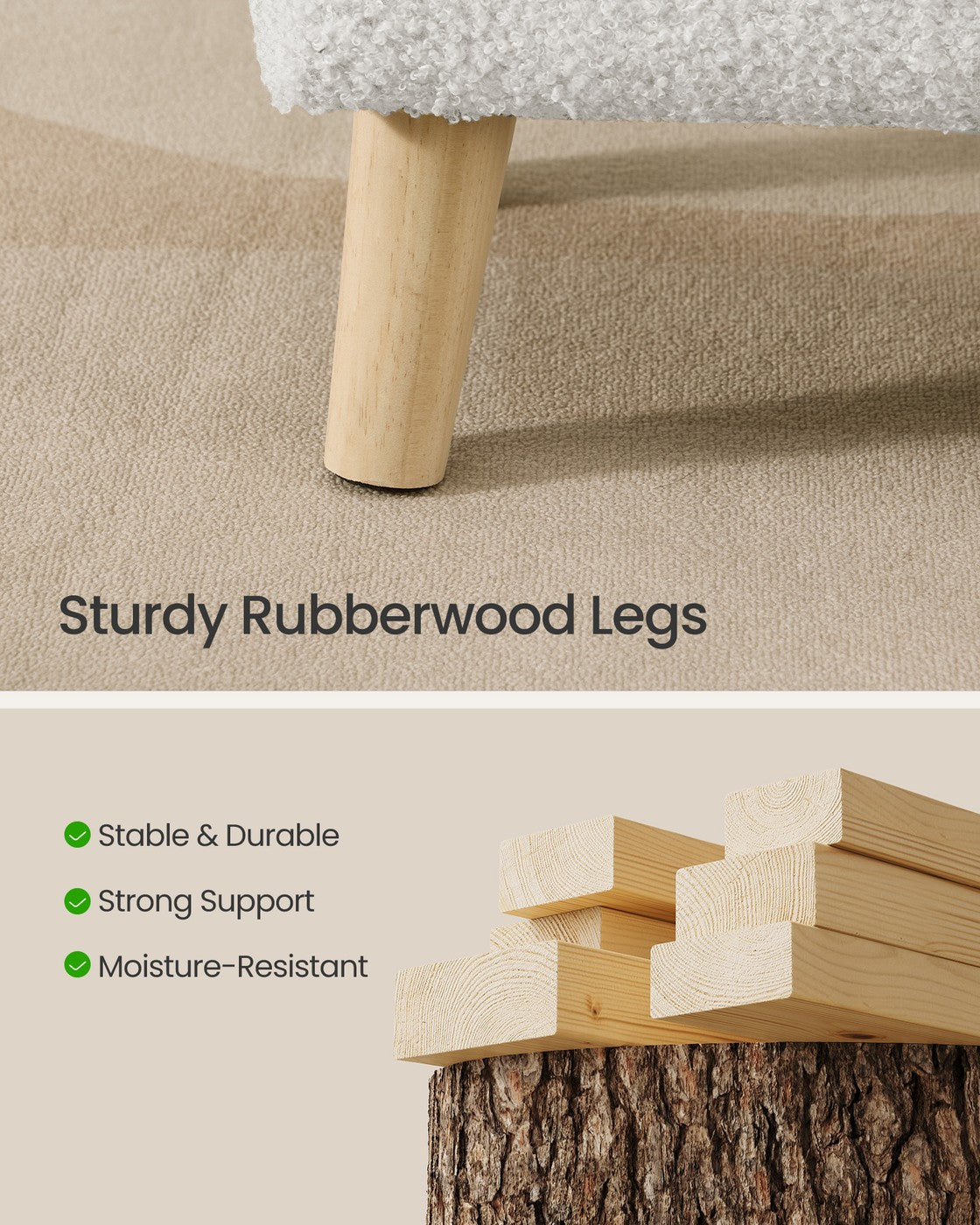 Storage Ottoman - 30L - Rubberwood, Foam, MDF - Padded Seat - Max Load 330 lb