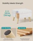 Storage Ottoman - 30L - Rubberwood, Foam, MDF - Padded Seat - Max Load 330 lb