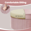 Velvet Makeup Stool – Ink Black – Round with Storage and Metal Legs