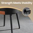 Dressing Table Stool – Synthetic Leather – Round – Mid-Century Modern with Storage and Steel Legs