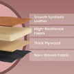 Dressing Table Stool – Synthetic Leather – Round – Mid-Century Modern with Storage and Steel Legs