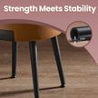 Dressing Table Stool – Synthetic Leather – Round – Mid-Century Modern with Storage and Steel Legs