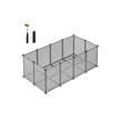 Pet Exercise Playpen – Metal – Grey – 20 Panels with Floor for Small Animals