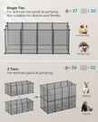 Pet Exercise Playpen – Metal – Grey – 20 Panels with Floor for Small Animals