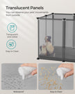Pet Exercise Playpen – Metal – Grey – 20 Panels with Floor for Small Animals