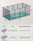 Pet Exercise Playpen – Metal – Grey – 20 Panels with Floor for Small Animals